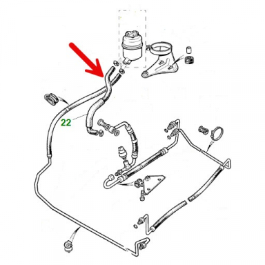 Power Steering Hose, Low Pressure From Reservoir To Pump MNA3980BC